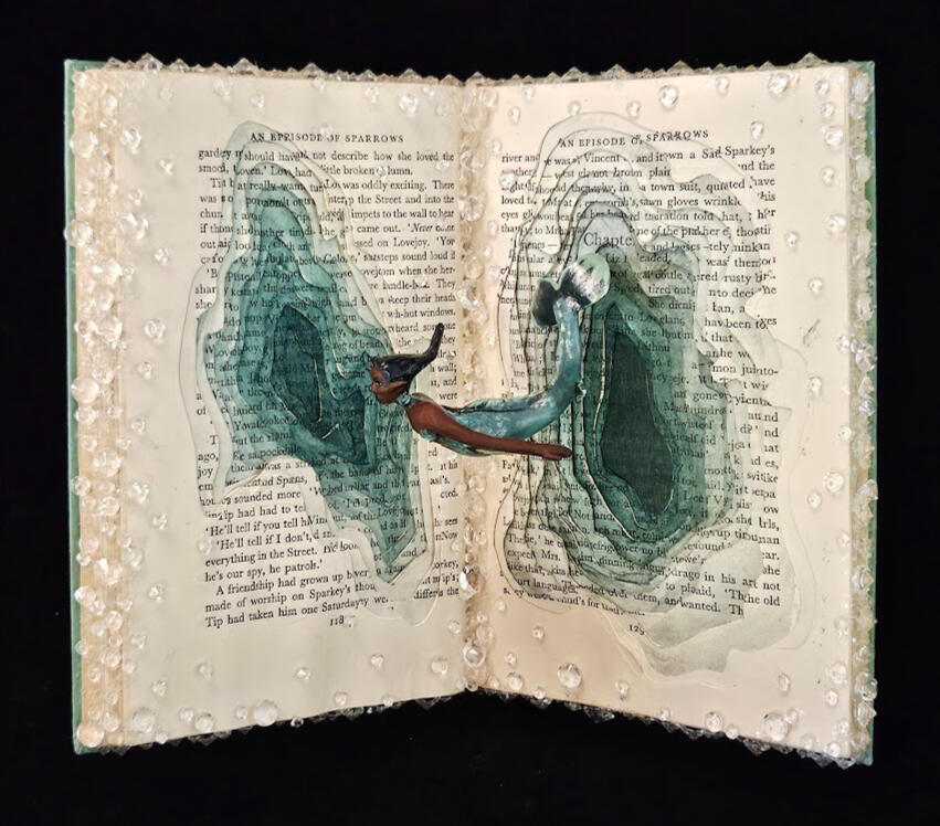 Dead Sea - used book, polymer clay