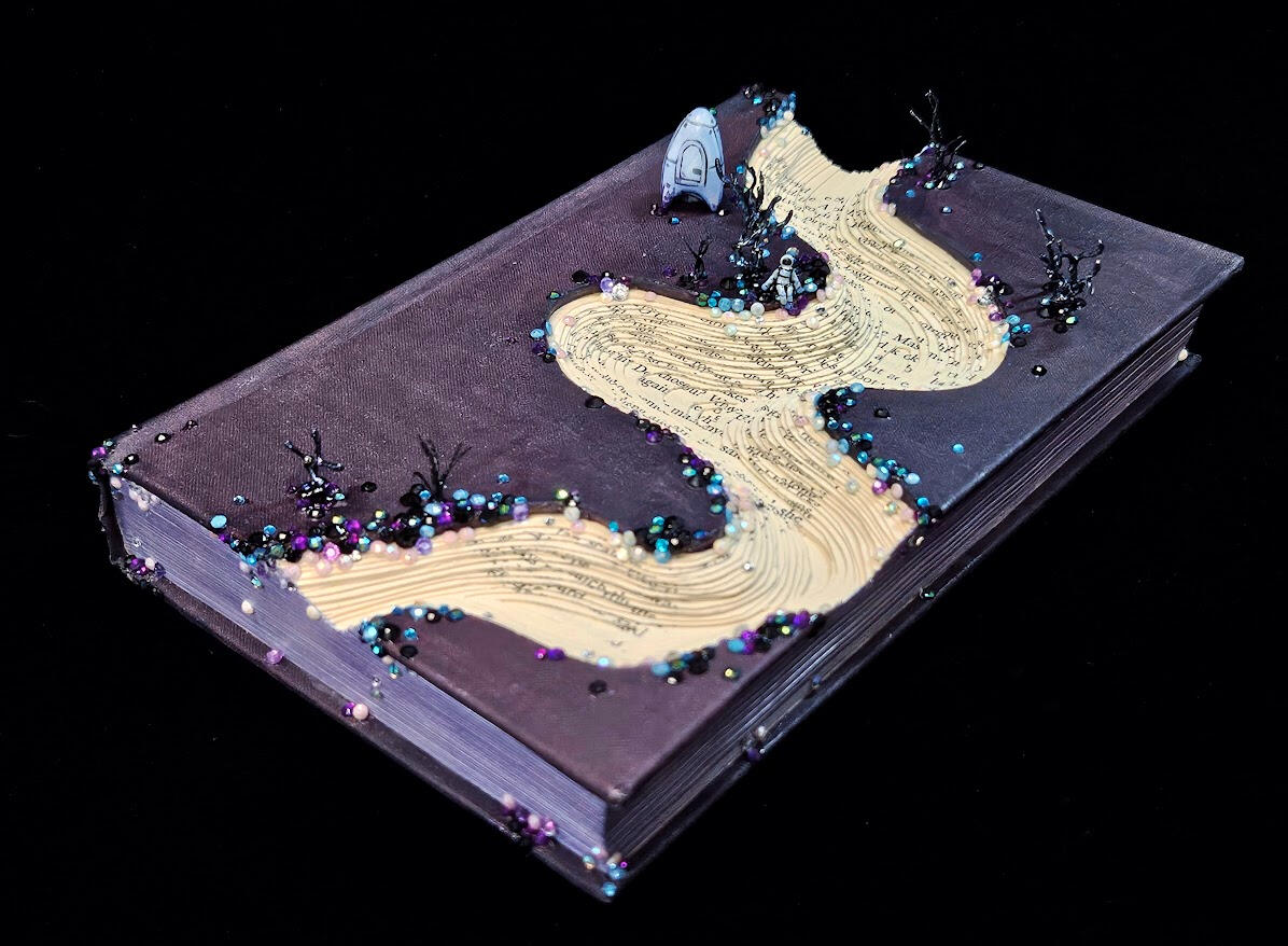 Strange New World Purple - used book, polymer clay